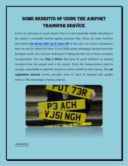 Some Benefits of Using the Airport Transfer Service