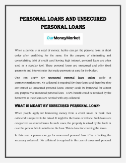 Personal loans and unsecured personal loans