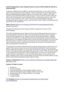 Preimplantation Genetic Diagnosis Market To Grow at a CAGR of 6.28% By 2020 