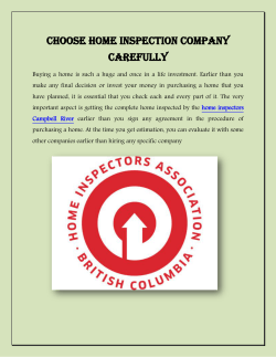 Choose Home inspection Company Carefully