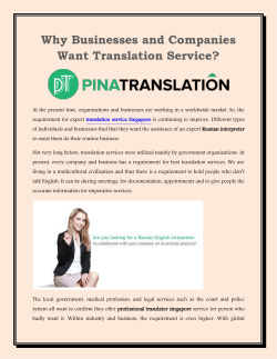 Why Businesses and Companies Want Translation Service