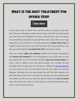 What Is the Best Treatment for Spider Vein