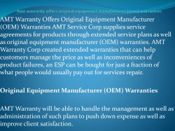 Amt warranty offers original equipment manufacturer (oem) warranties
