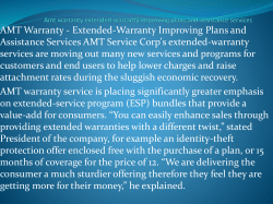 &nbsp;Amt warranty extended-warranty improving plans and assistance services