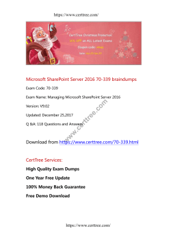 Microsoft SharePoint Server 2016 70-339 braindumps