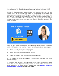 How to Resolve POP Client Sending and Receiving Problem of Hotmail email call 1-888-664-3555