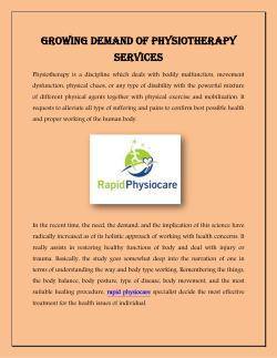 Growing Demand of Physiotherapy Services