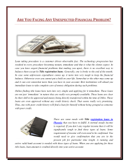 Are You Facing Any Unexpected Financial Problem