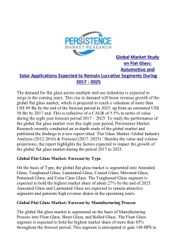 Flat Glass Market to Cross US$ 89 Bn by 2025