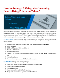 How to Arrange & Categorize Incoming Emails Using Filters on Yahoo?