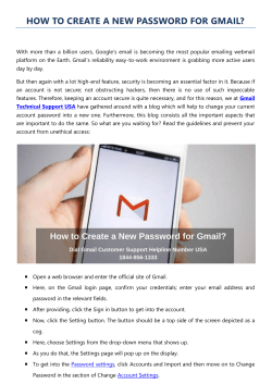 How to Create a New Password for Gmail