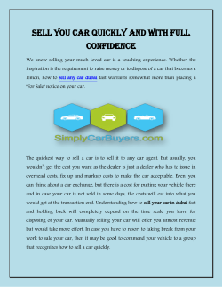 Sell You Car Quickly And With Full Confidence