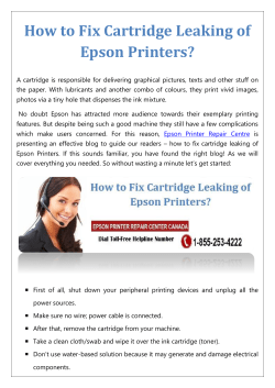 How to Fix Cartridge Leaking of Epson Printers