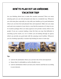How to plan out an awesome vacation trip