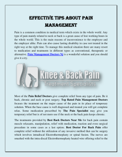 Effective Tips about Pain Management