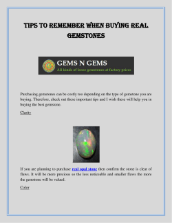 Tips To Remember When Buying Real Gemstones