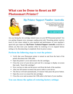 What can be Done to Reset an HP Photosmart Printer?