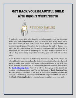 Get Back Your Beautiful Smile With Bright White Teeth