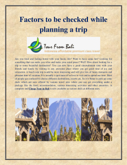Factors to be checked while planning a trip