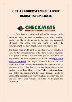 Get an understanding about Registration loans
