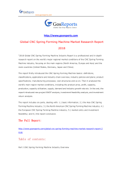 Global CNC Spring Forming Machine Market Research Report 2018