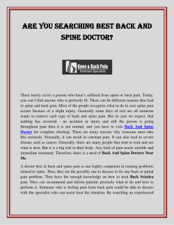 Are You Searching Best Back And Spine Doctor