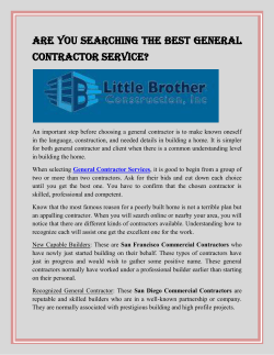 Are You Searching the Best General Contractor Service