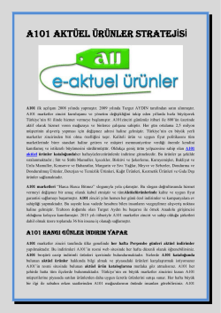 A101 AKTÜEL ÜRÜNLER STRATEJİSİ