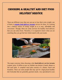 Choosing a Healthy and Diet Food Delivery Service
