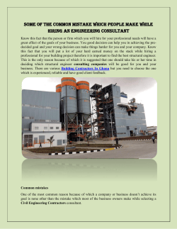 Some Of The Common Mistake Which People Make While Hiring An Engineering Consultant