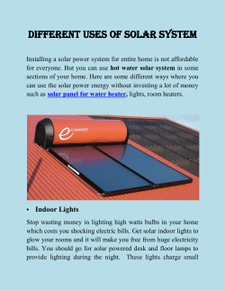Different Uses Solar System