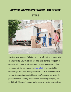 Getting Quotes for Moving - The Simple Steps