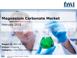 Magnesium Carbonate Market Expected to Witness a CAGR of 4.3% through 2017-2027