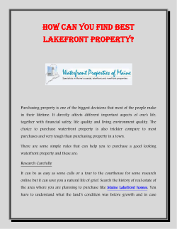 How Can You Find Best Lakefront Property