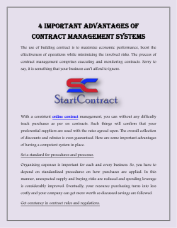4 Important Advantages of Contract Management Systems