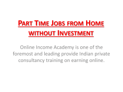 Part Time Jobs from Home without Investment