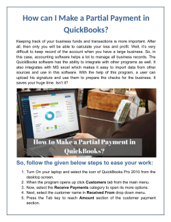 How can I Make a Partial Payment in QuickBooks?