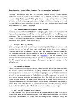 Smart Hacks for a Budget Holiday Shopping - Tips and Suggestions You Can Use!