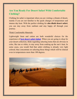 Are You Ready For Desert Safari With Comfortable Clothing