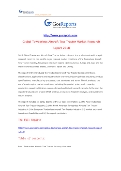 Global Towbarless Aircraft Tow Tractor Market Research Report 2018 0