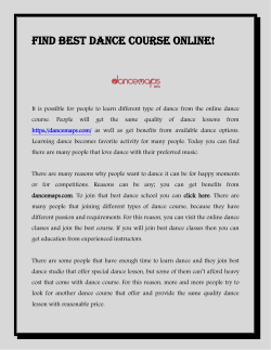 Find Best Dance Course Online