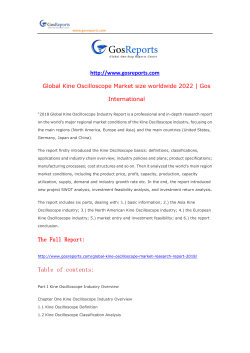 Global Kine Oscilloscope Market size worldwide 2022 Gos International