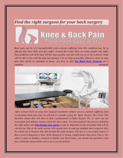 Find the right surgeon for your back surgery