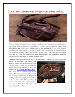 Can I Buy Genuine and Designer Handbag Online