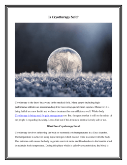 Cryo Au - Is Cryotherapy Safe