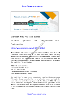 Microsoft Dynamics 365 MB2-716 dumps