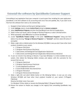 Uninstall the software by QuickBooks Customer Support