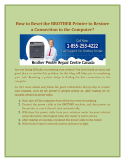  How To Reset The BROTHER Printer To Restore A Connection To The Computer?