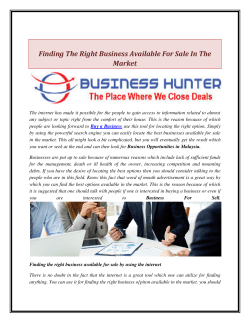 Finding The Right Business Available For Sale In The Market