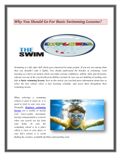 Why You Should Go For Basic Swimming Lessons